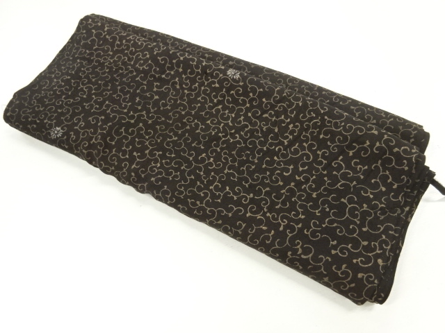 JAPANESE KIMONO / ANTIQUE ARAIHARI FOR HAORI / SILK / KINSHA / ARABESQUE